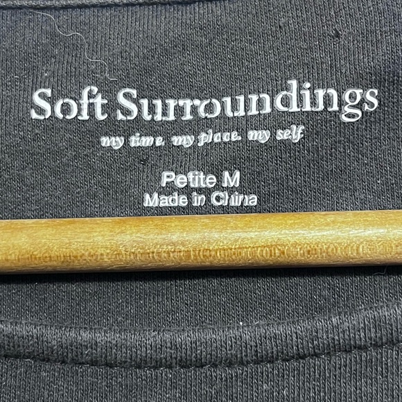 Soft Surroundings Charcoal Tunic with Zipper Accents Sz M Petite Women - Picture 5 of 6